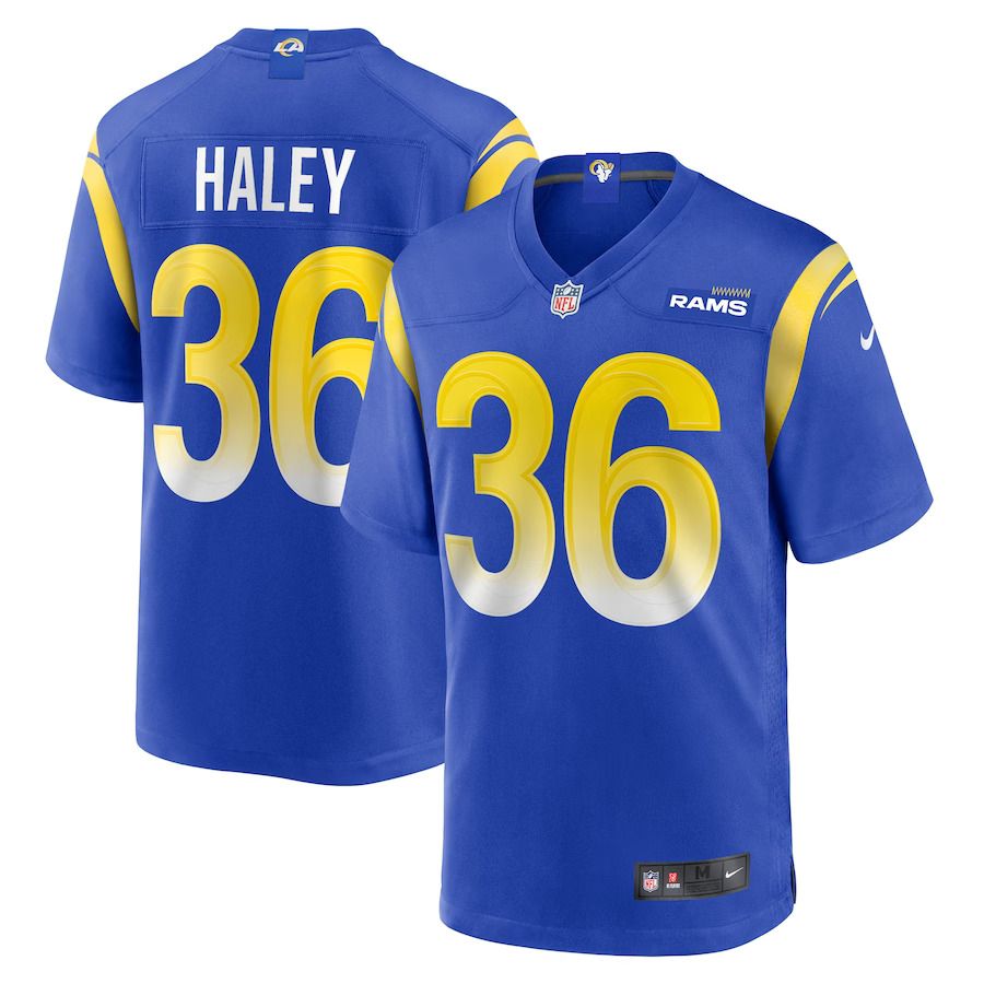Men Los Angeles Rams #36 Grant Haley Nike Royal Game Player NFL Jersey